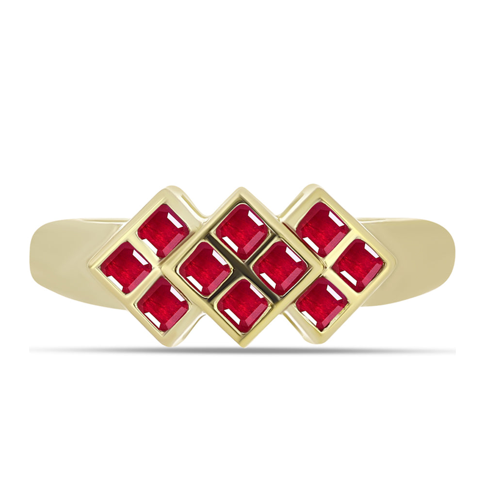 Inel din Argint 925 Placat cu Aur ( 2.96 grame ) cu Rubin Malagasy 0.84 Carate 1 