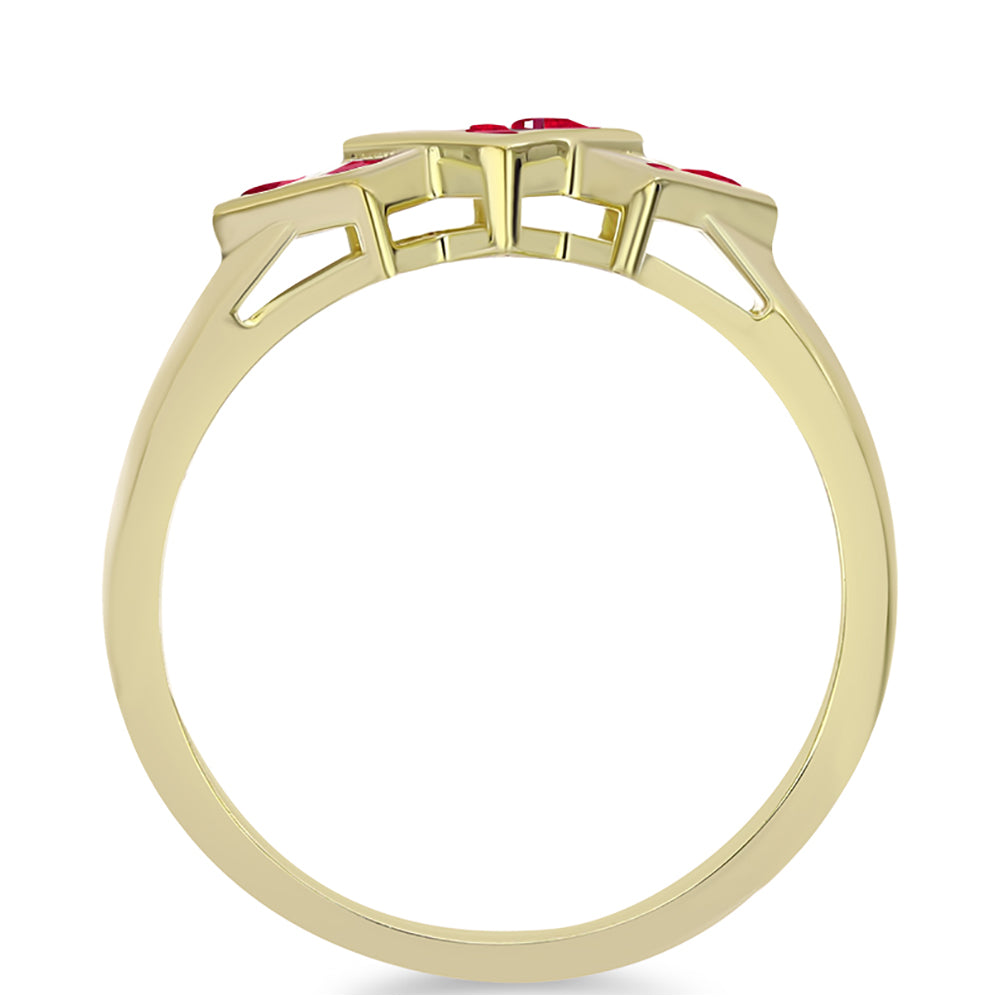 Inel din Argint 925 Placat cu Aur ( 2.96 grame ) cu Rubin Malagasy 0.84 Carate 2 