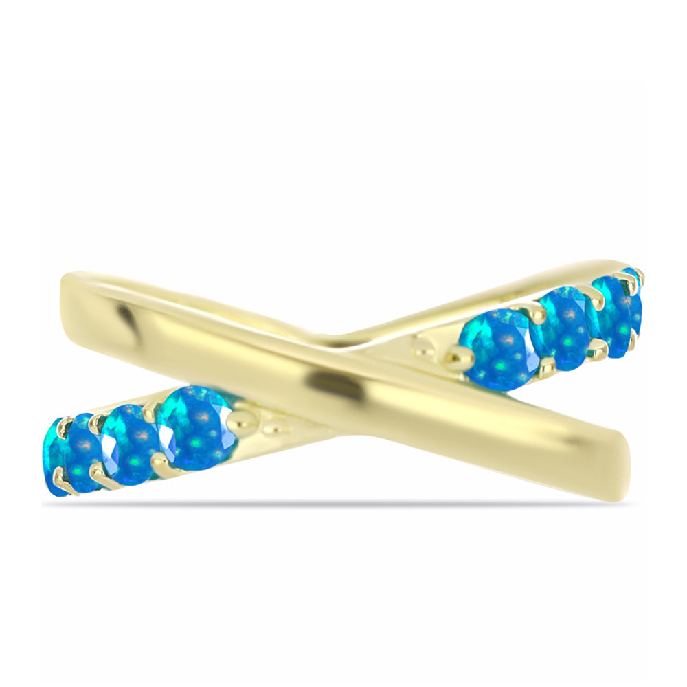 Inel din Argint 925 Placat cu Aur ( 4.29 grame ) cu Opal Etiopian ”Paradis” 0.7 Carate 1 