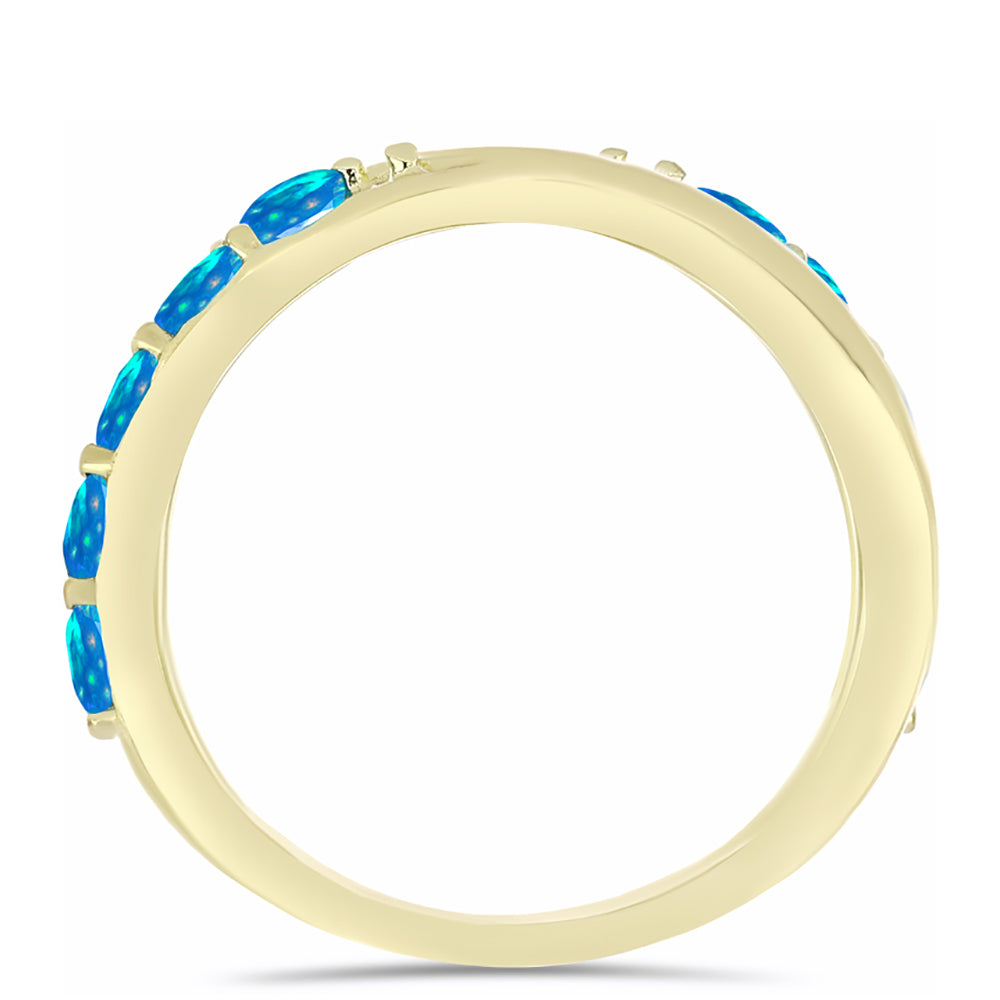Inel din Argint 925 Placat cu Aur ( 4.29 grame ) cu Opal Etiopian ”Paradis” 0.7 Carate 2 