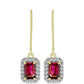 Cercei din Argint 925 Placat cu Aur ( 2.25 grame ) cu Granat Rodolit și Topaz Alb 1.88 Carate