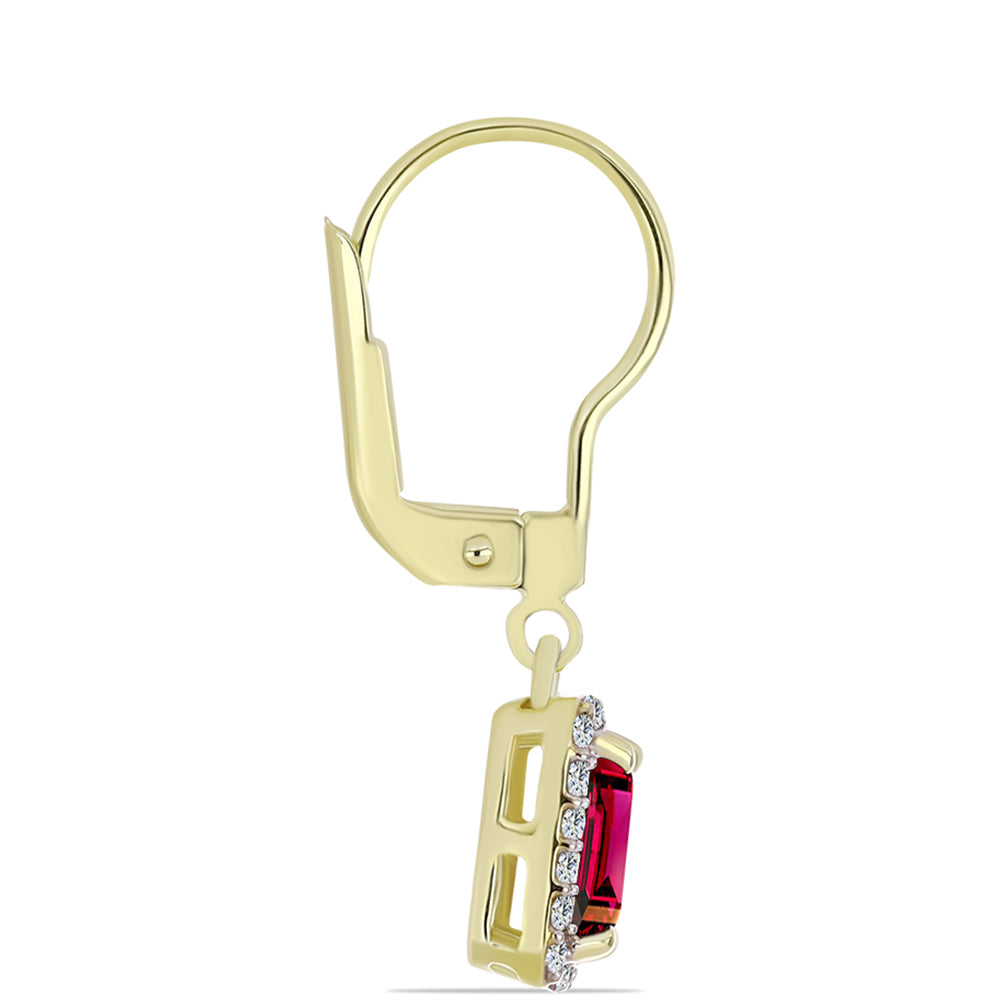 Cercei din Argint 925 Placat cu Aur ( 2.25 grame ) cu Granat Rodolit și Topaz Alb 1.88 Carate 2 