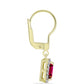 Cercei din Argint 925 Placat cu Aur ( 2.25 grame ) cu Granat Rodolit și Topaz Alb 1.88 Carate