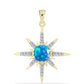 Pandantiv din Argint 925 Placat cu Aur ( 2.09 grame ) cu Opal Etiopian ”Paradis” și Topaz Alb 0.88 Carate