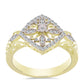 Inel din Argint 925 Placat cu Aur ( 4.29 grame ) cu Diamant Alb și Topaz Alb 0.39 Carate