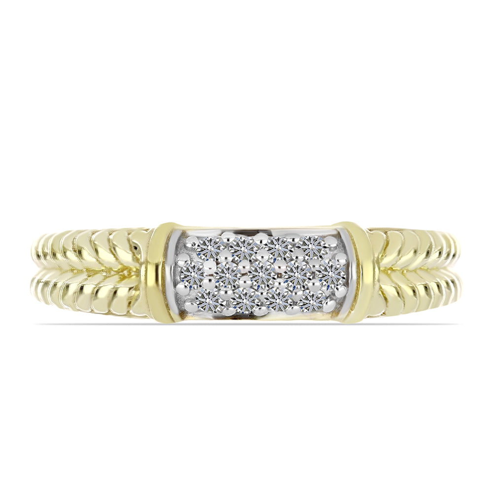 Inel din Argint 925 Placat cu Aur ( 2.84 grame ) cu Diamant Alb 0.19 Carate