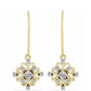 Cercei din Argint 925 Placat cu Aur ( 2.61 grame ) cu Diamant Alb și Topaz Alb 0.21 Carate
