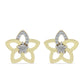 Cercei din Argint 925 Placat cu Aur ( 2.24 grame ) cu Diamant Alb și Topaz Alb 0.1 Carate