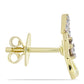 Cercei din Argint 925 Placat cu Aur ( 2.24 grame ) cu Diamant Alb și Topaz Alb 0.1 Carate