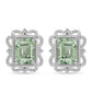 Cercei din Argint 925 ( 4.75 grame ) cu Ametist Verde și Topaz Alb 4.45 Carate