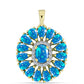 Pandantiv din Argint 925 Placat cu Aur ( 3.04 grame ) cu Opal Etiopian ”Paradis” și Topaz Alb 2.73 Carate