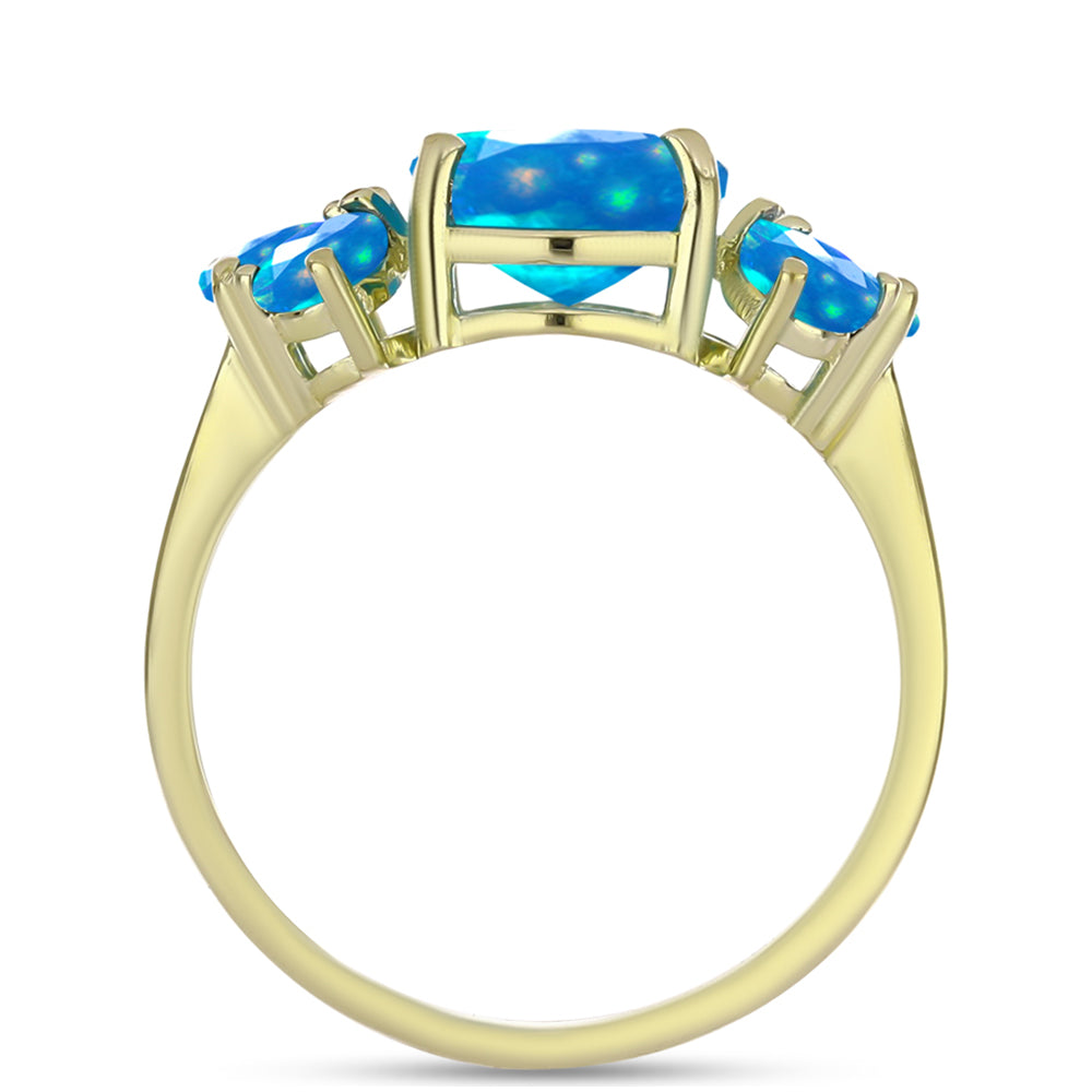 Inel din Argint 925 Placat cu Aur ( 2.68 grame ) cu Opal Etiopian ”Paradis” 2.06 Carate