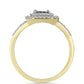 Inel din Argint 925 Placat cu Aur ( 2.59 grame ) cu Diamant Alb și Topaz Alb 0.47 Carate