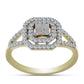 Inel din Argint 925 Placat cu Aur ( 2.59 grame ) cu Diamant Alb și Topaz Alb 0.47 Carate