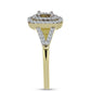 Inel din Argint 925 Placat cu Aur ( 2.59 grame ) cu Diamant Alb și Topaz Alb 0.47 Carate