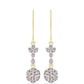 Cercei din Argint 925 Placat cu Aur ( 2.75 grame ) cu Diamant Alb și Topaz Alb 0.14 Carate