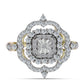 Inel din Argint 925 Placat cu Aur ( 3.33 grame ) cu Diamant Alb și Topaz Alb 0.83 Carate