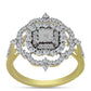 Inel din Argint 925 Placat cu Aur ( 3.33 grame ) cu Diamant Alb și Topaz Alb 0.83 Carate