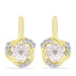 Cercei din Argint 925 Placat cu Aur ( 3.46 grame ) cu Diamant Alb și Topaz Alb 0.18 Carate