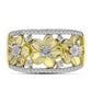 Inel din Argint 925 Placat cu Aur ( 4.71 grame ) cu Diamant Alb și Topaz Alb 0.3 Carate