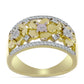 Inel din Argint 925 Placat cu Aur ( 4.71 grame ) cu Diamant Alb și Topaz Alb 0.3 Carate