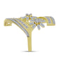 Inel din Argint 925 Placat cu Aur ( 4.64 grame ) cu Diamant Alb și Zircon Alb 3.28 Carate