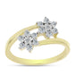 Inel din Argint 925 Placat cu Aur ( 3.03 grame ) cu Diamant Alb și Topaz Alb 0.46 Carate