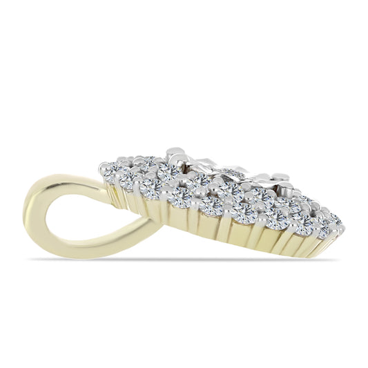 Pandantiv din Argint 925 Placat cu Aur ( 1.11 grame ) cu Diamant Alb și Topaz Alb 0.41 Carate