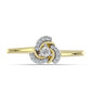 Inel din Argint 925 Placat cu Aur ( 2.4 grame ) cu Diamant Alb și Topaz Alb 0.11 Carate