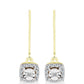 Cercei din Argint 925 Placat cu Aur ( 2.09 grame ) cu Diamant Alb și Topaz Alb 0.26 Carate