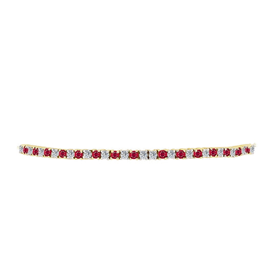 Brățară din Argint 925 Placat cu Aur ( 5.33 grame ) cu Rubin Malagasy și Topaz Alb 2.73 Carate