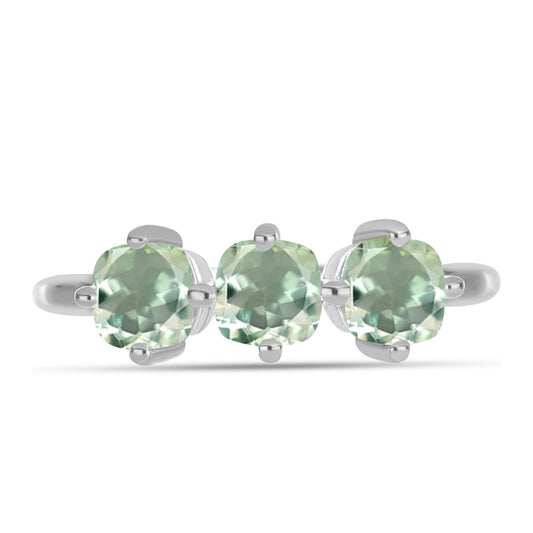 Inel din Argint 925 ( 1.98 grame ) cu Ametist Verde 1.6 Carate