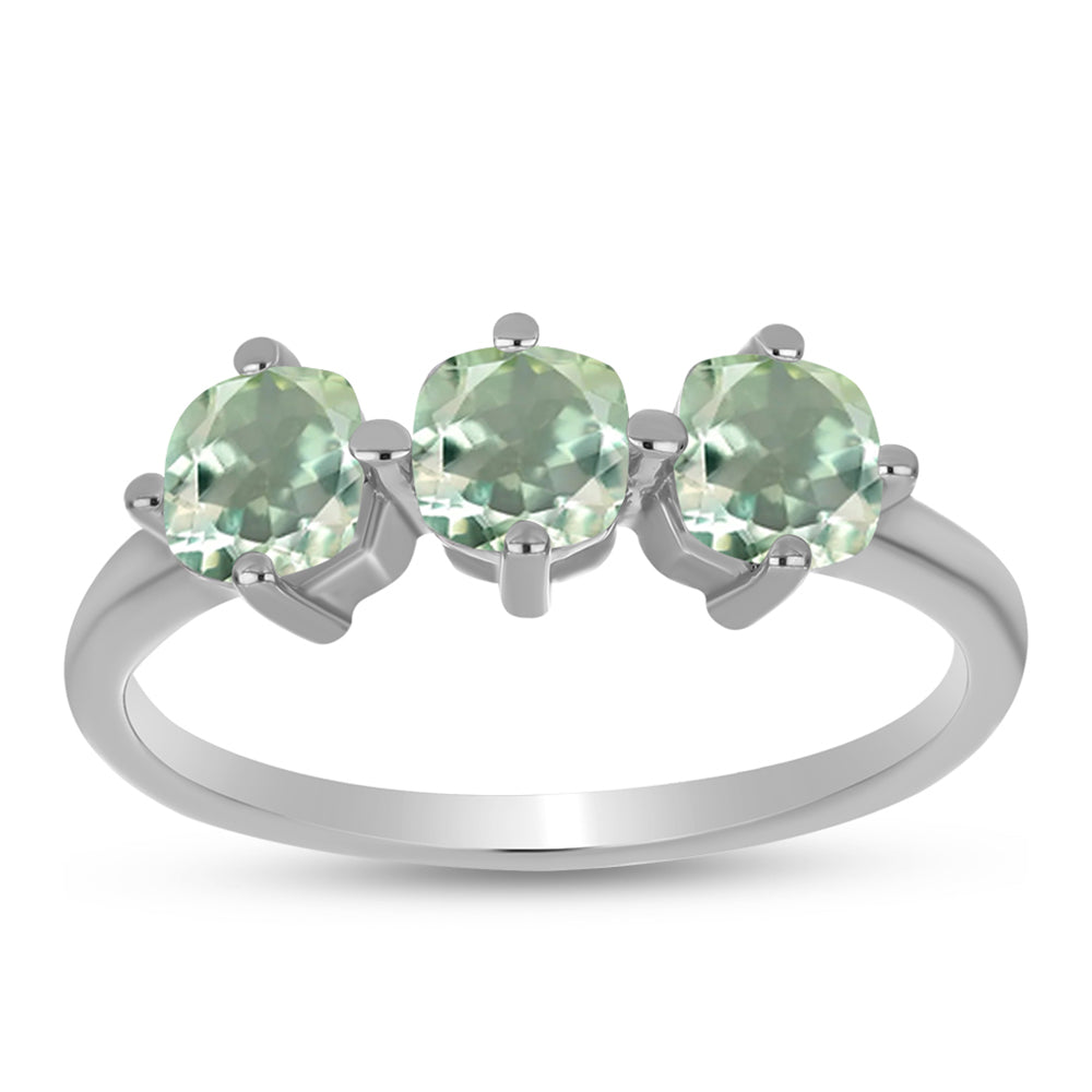 Inel din Argint 925 ( 1.98 grame ) cu Ametist Verde 1.6 Carate