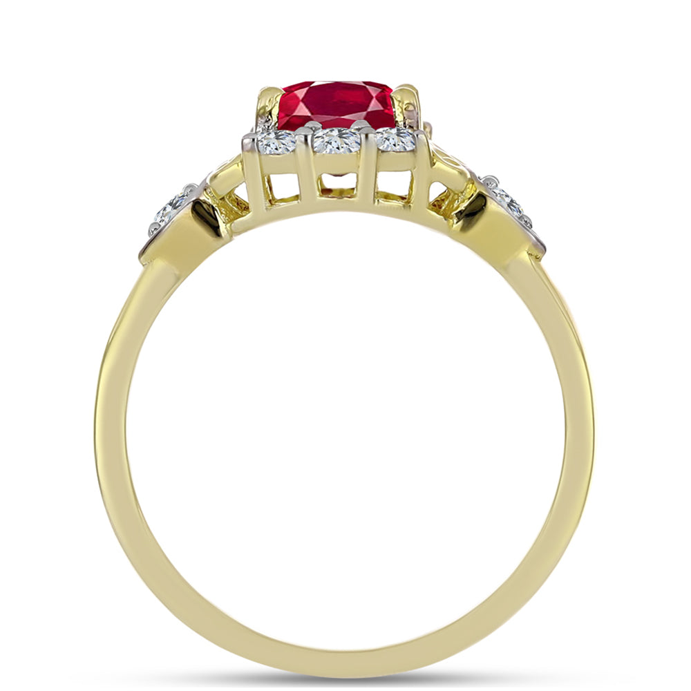 Inel din Argint 925 Placat cu Aur ( 2.42 grame ) cu Rubin Malagasy și Topaz Alb 1.63 Carate 2 