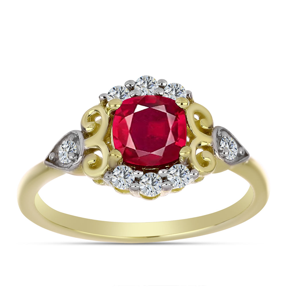 Inel din Argint 925 Placat cu Aur ( 2.42 grame ) cu Rubin Malagasy și Topaz Alb 1.63 Carate 3 