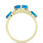 Inel din Argint 925 Placat cu Aur ( 2.43 grame ) cu Opal Etiopian ”Paradis” și Topaz Alb 1.3 Carate