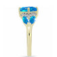 Inel din Argint 925 Placat cu Aur ( 2.43 grame ) cu Opal Etiopian ”Paradis” și Topaz Alb 1.3 Carate