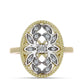 Inel din Argint 925 Placat cu Aur ( 4.32 grame ) cu Diamant Alb și Topaz Alb 0.13 Carate