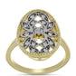Inel din Argint 925 Placat cu Aur ( 4.32 grame ) cu Diamant Alb și Topaz Alb 0.13 Carate
