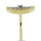 Inel din Argint 925 Placat cu Aur ( 4.32 grame ) cu Diamant Alb și Topaz Alb 0.13 Carate