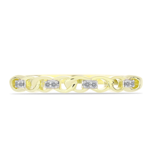 Inel din Argint 925 Placat cu Aur ( 1.75 grame ) cu Diamant Alb 0.04 Carate