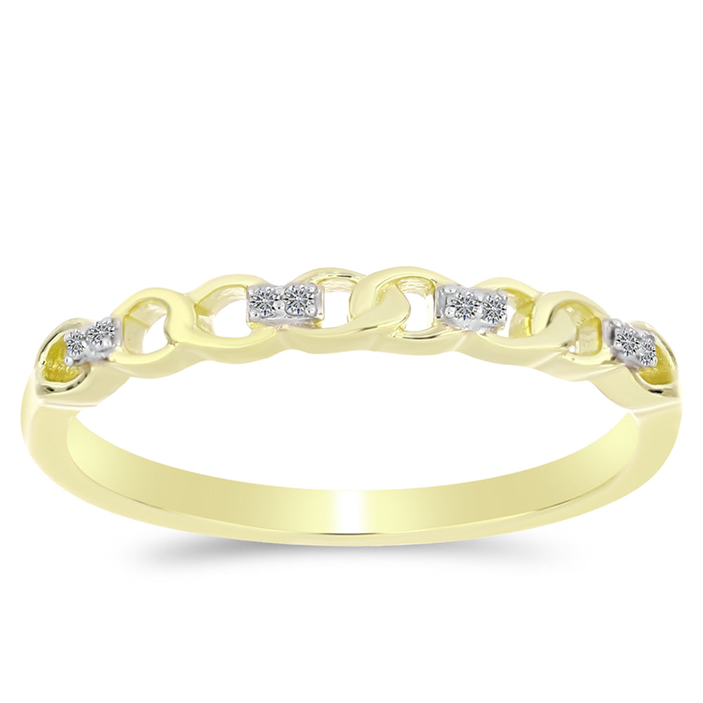 Inel din Argint 925 Placat cu Aur ( 1.75 grame ) cu Diamant Alb 0.04 Carate