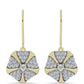 Cercei din Argint 925 Placat cu Aur ( 4.09 grame ) cu Diamant Alb și Topaz Alb 1.09 Carate