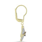 Cercei din Argint 925 Placat cu Aur ( 4.09 grame ) cu Diamant Alb și Topaz Alb 1.09 Carate