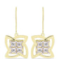 Cercei din Argint 925 Placat cu Aur ( 4.1 grame ) cu Diamant Alb 0.06 Carate