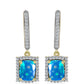 Cercei din Argint 925 Placat cu Aur ( 4.63 grame ) cu Opal Etiopian ”Paradis” și Topaz Alb 2.25 Carate