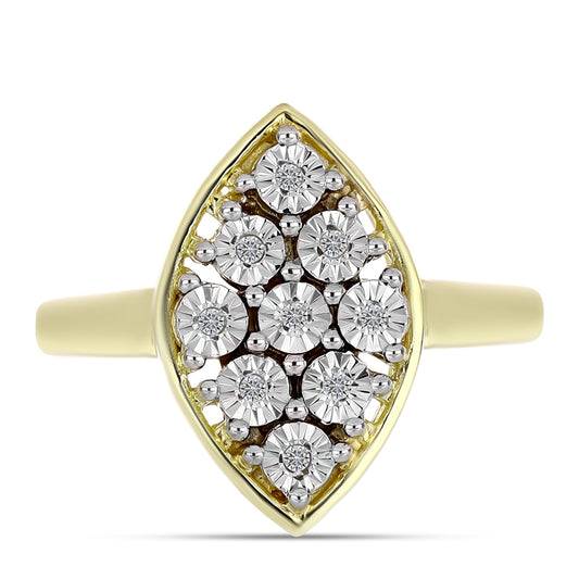 Inel din Argint 925 Placat cu Aur ( 3.38 grame ) cu Diamant Alb 0.05 Carate