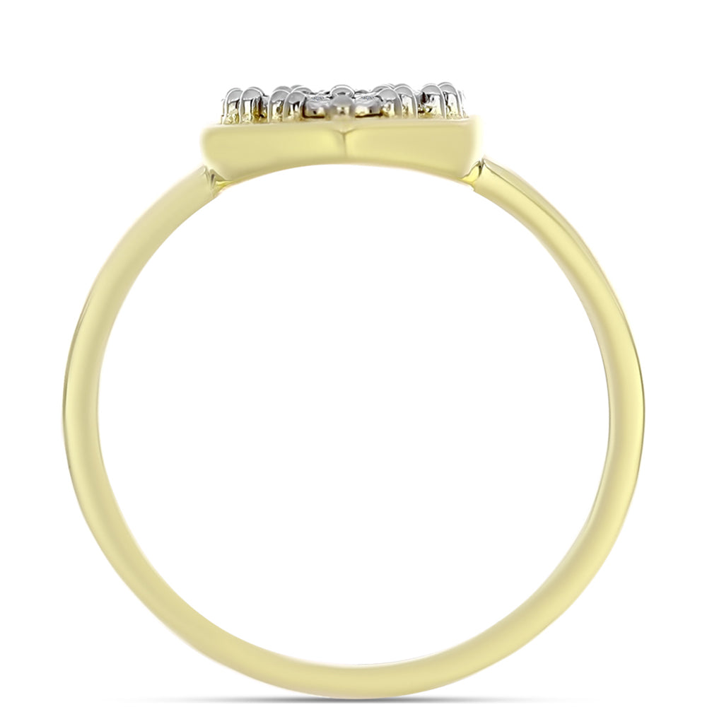 Inel din Argint 925 Placat cu Aur ( 3.38 grame ) cu Diamant Alb 0.05 Carate 2 