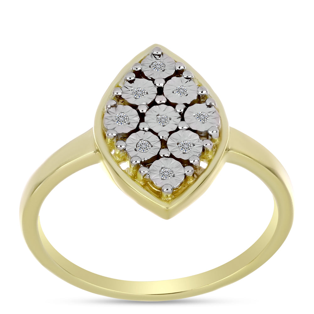 Inel din Argint 925 Placat cu Aur ( 3.38 grame ) cu Diamant Alb 0.05 Carate