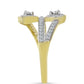 Inel din Argint 925 Placat cu Aur ( 3.33 grame ) cu Diamant Alb și Topaz Alb 0.45 Carate
